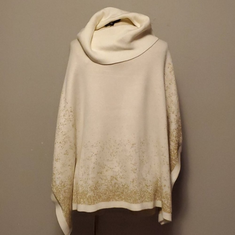 Black Rivet cowl neck shawl Small NWT